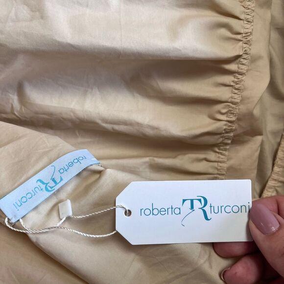 Roberta Turconi Sleeveless Cream Maxi Tiered Dress Size M NWT - Picture 4 of 5